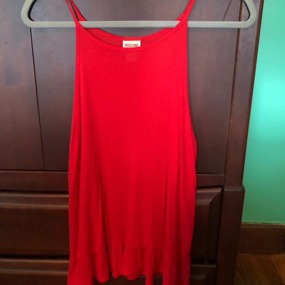 Mossimo supply co red tank top with ruffles
